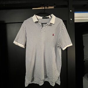 Ralph Lauren Navy and White Striped Polo
